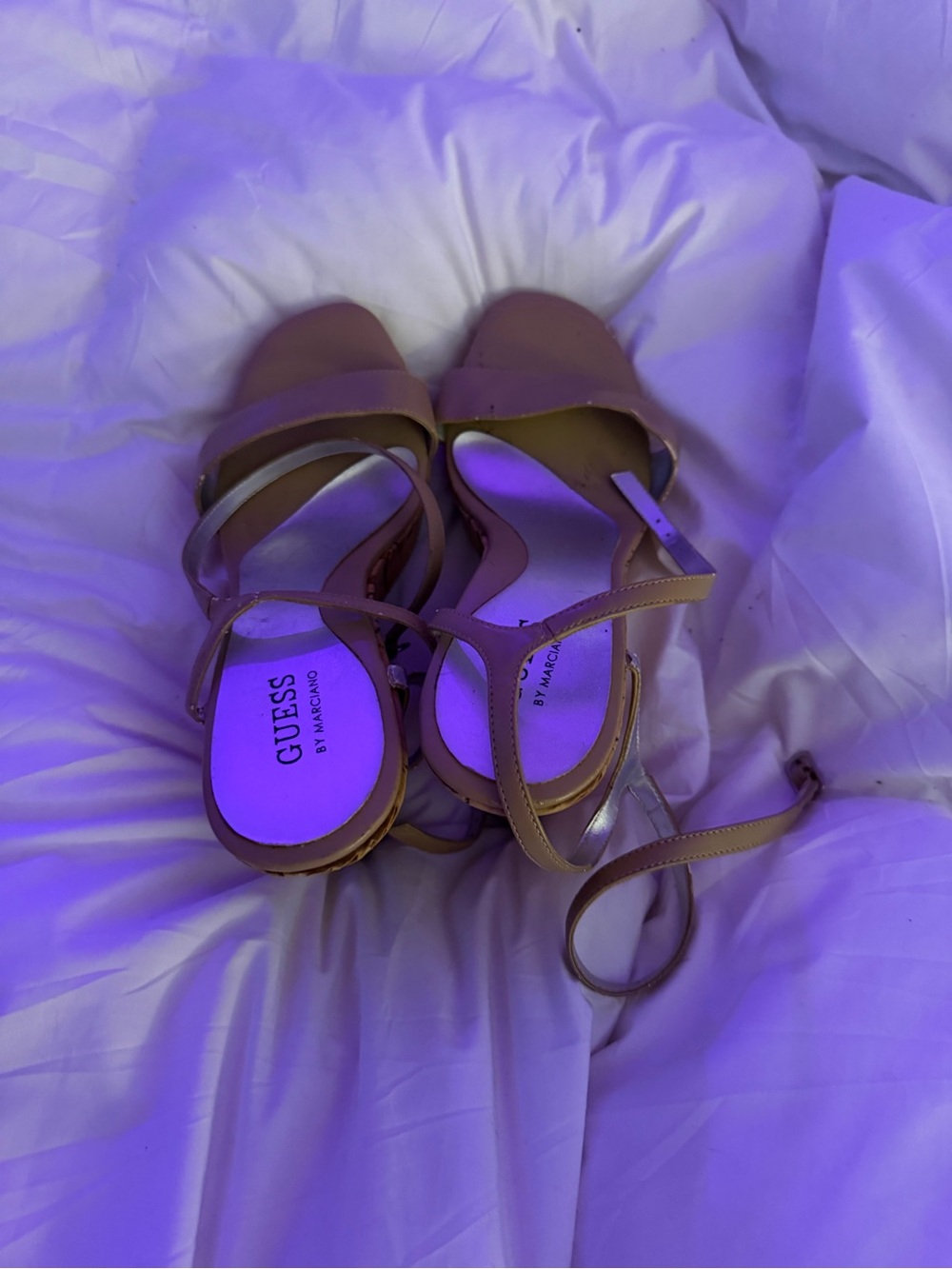 Guess by Marciano Tan Strappy Heeled Sandals